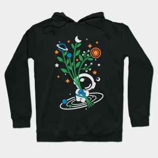 Astronaut flowers embroidery patch Hoodie